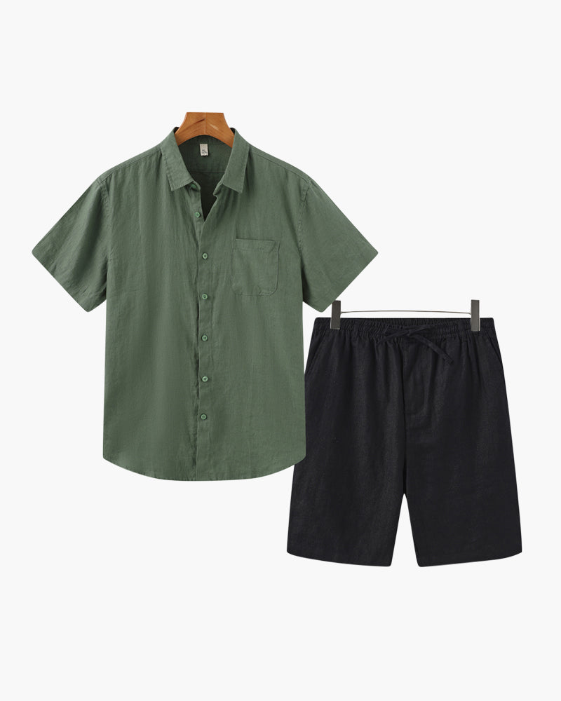 Formentera | Palma | Conjunto de Lino (Pantalones Cortos)