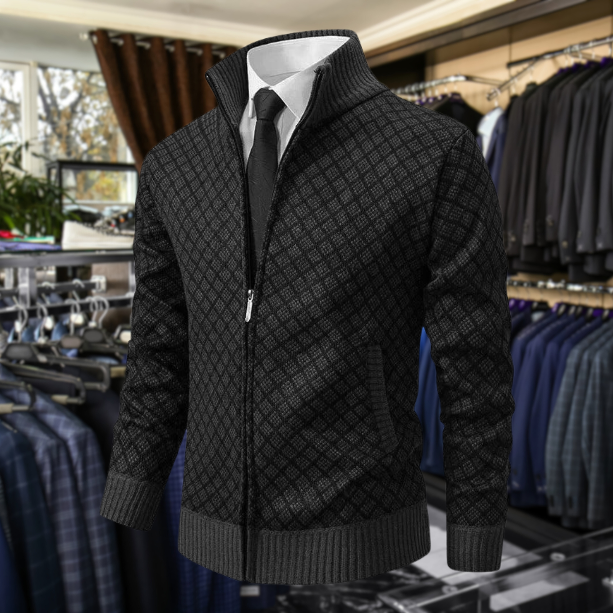Élanford™ | Chaqueta Premium de Punto con Cremallera y Acabado Elegante