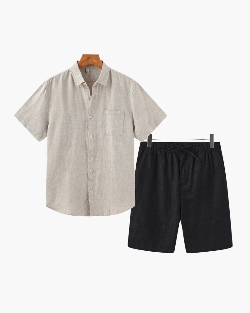 Formentera | Palma | Conjunto de Lino (Pantalones Cortos)