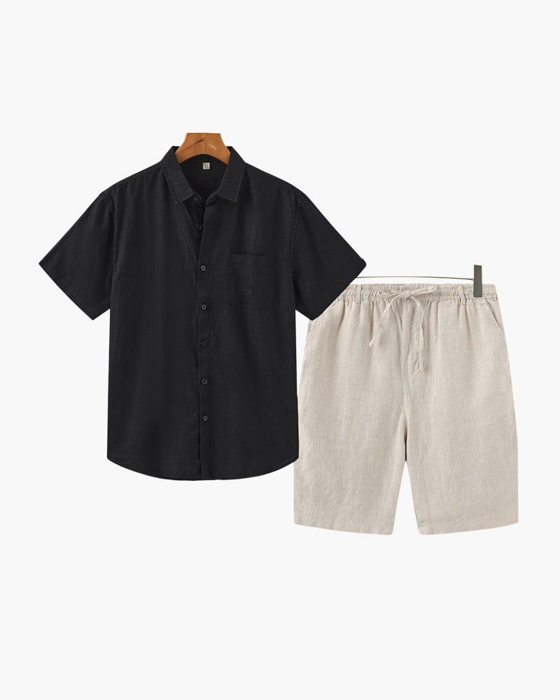 Formentera | Palma | Conjunto de Lino (Pantalones Cortos)