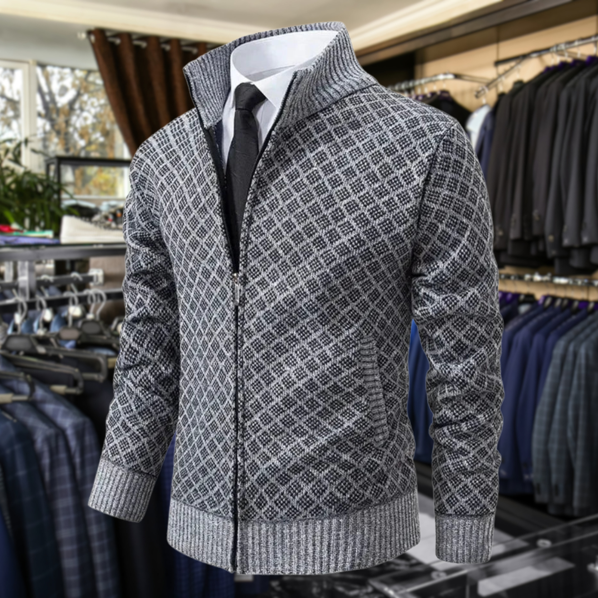 Élanford™ | Chaqueta Premium de Punto con Cremallera y Acabado Elegante