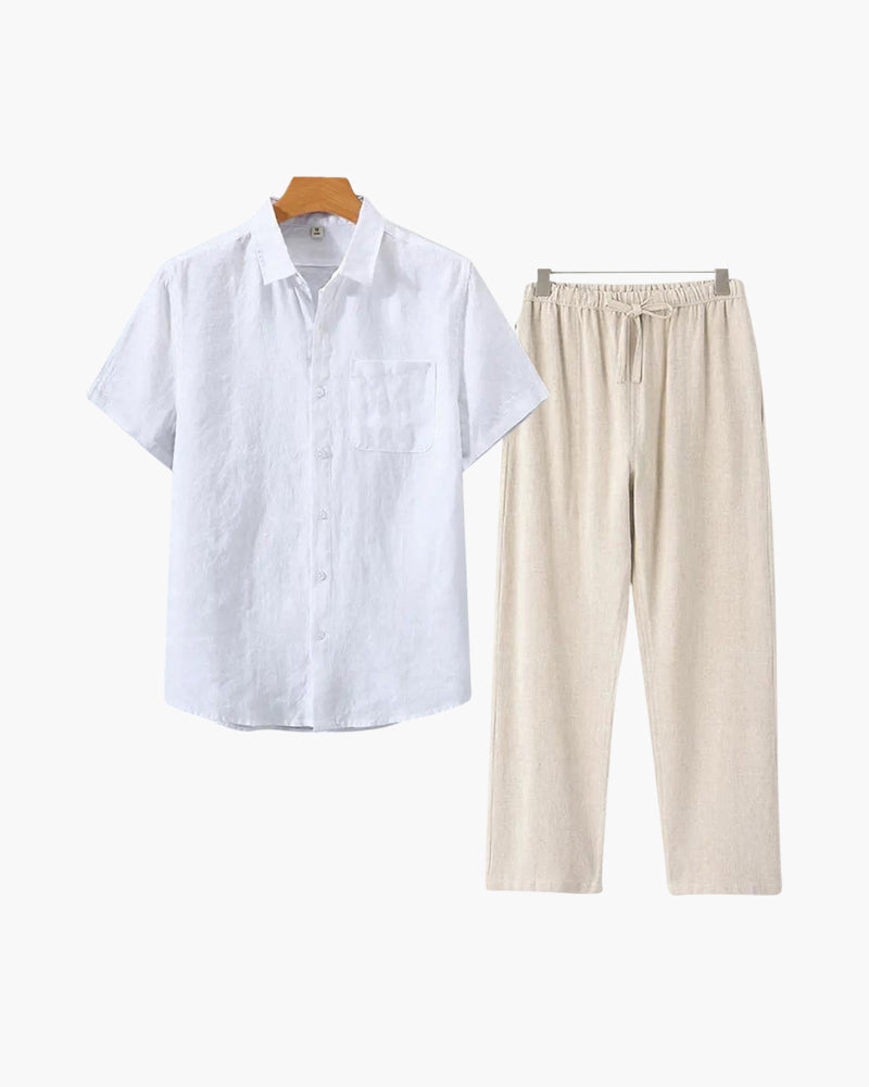Palma | Conjunto de Lino (Corta Manga)