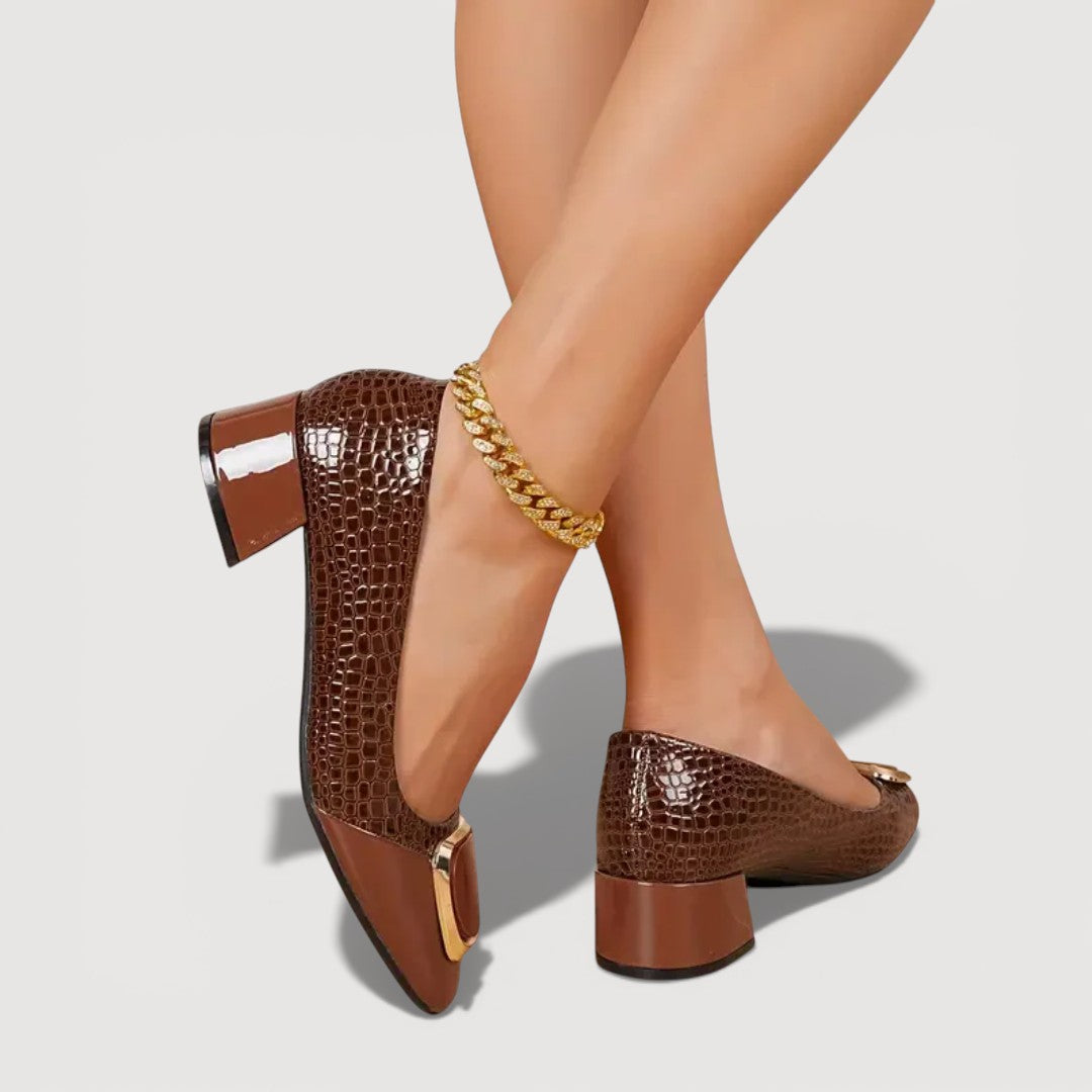 Livana | Tacones Bloque Croco