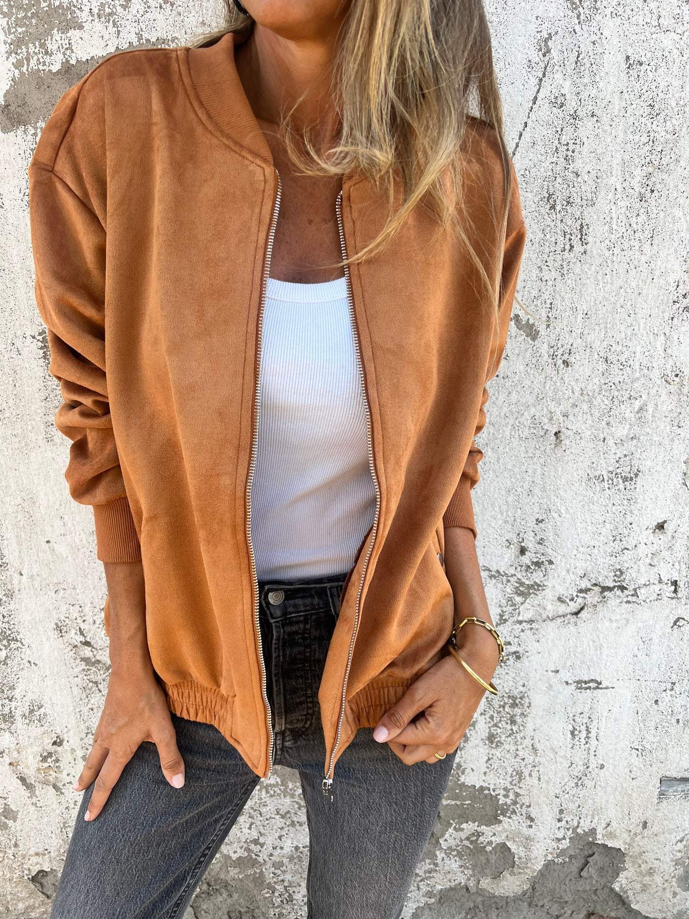 Luciana | Chaqueta Bomber de Ante