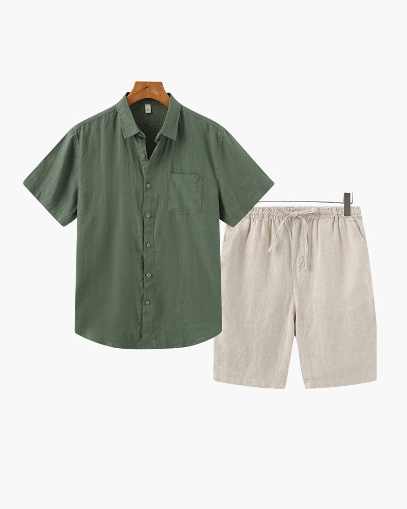 Formentera | Palma | Conjunto de Lino (Pantalones Cortos)