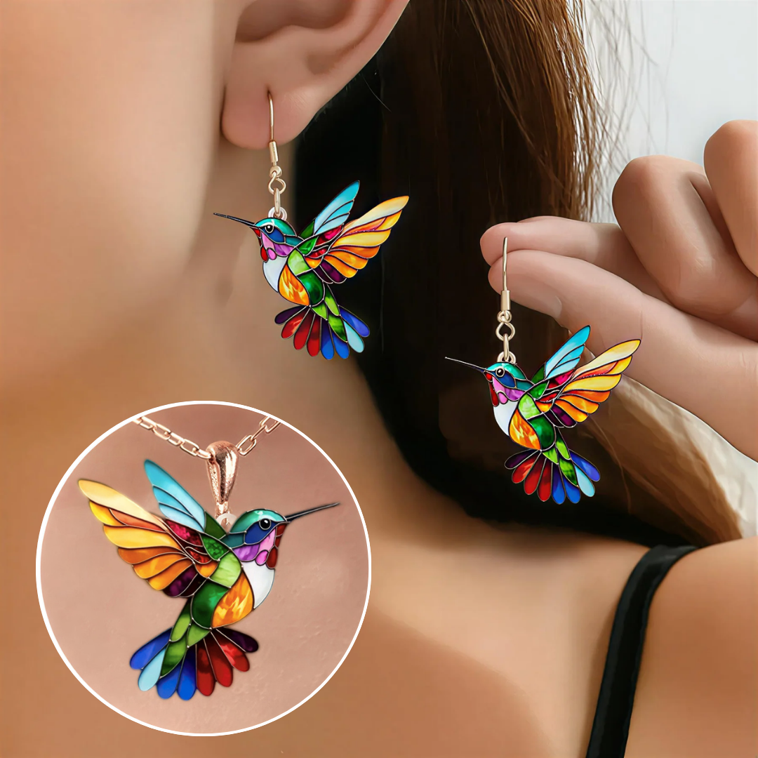 Pendientes Colibrí Amuleto Collar Regalo – Edición Limitada
