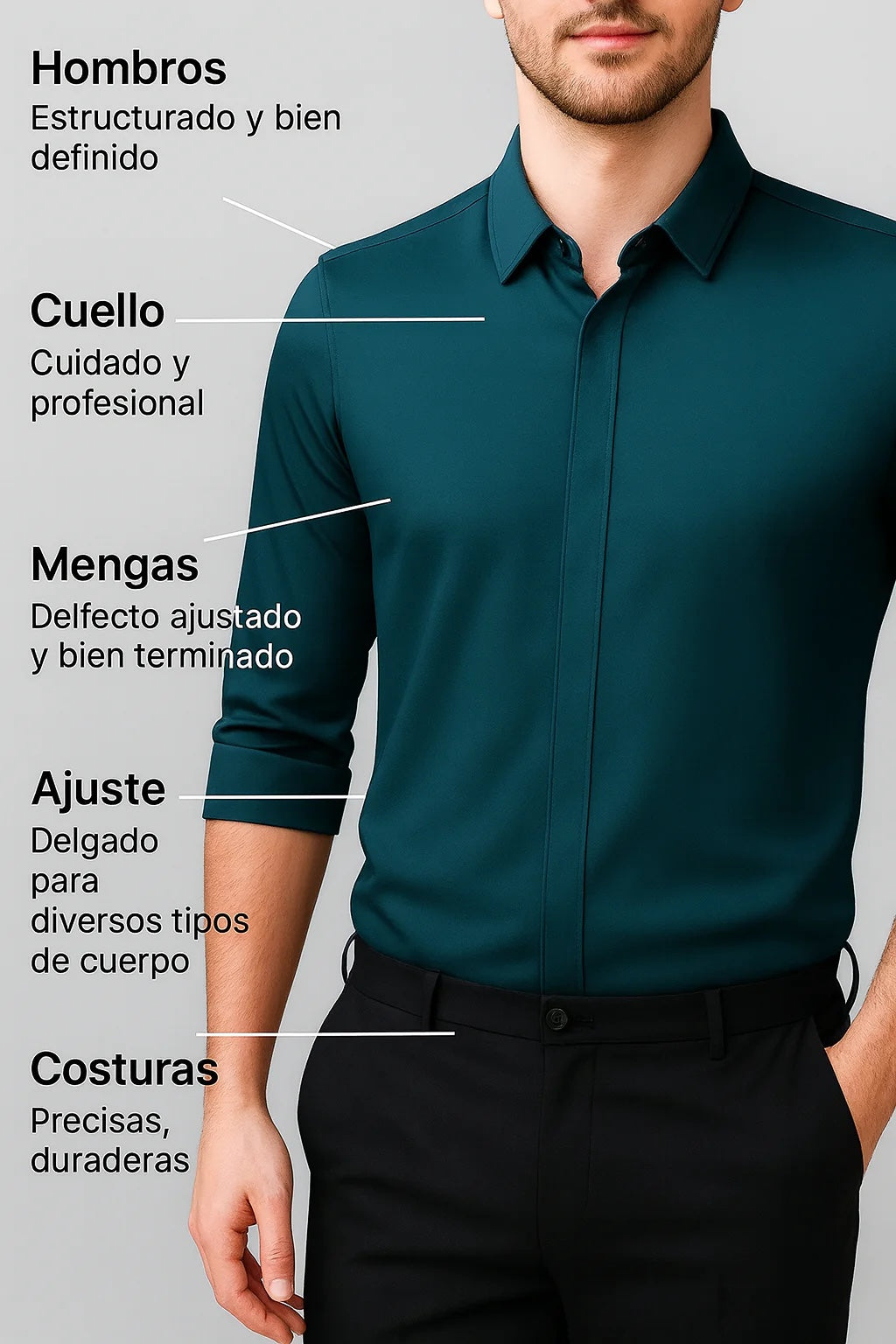 Mateo™ | Camisa elástica sin arrugas