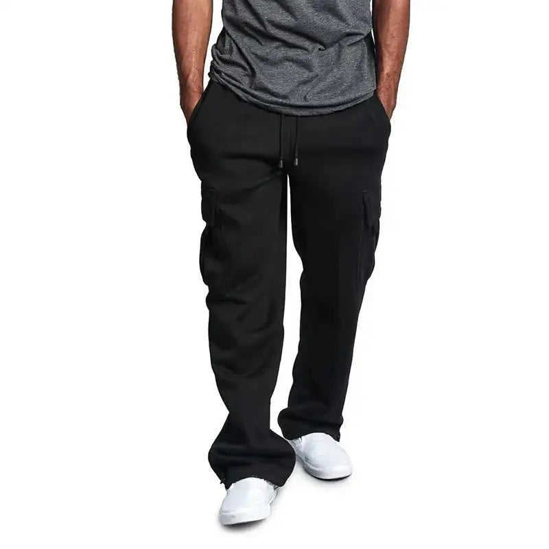 Oliva | Pantalones holgados con múltiples bolsillos