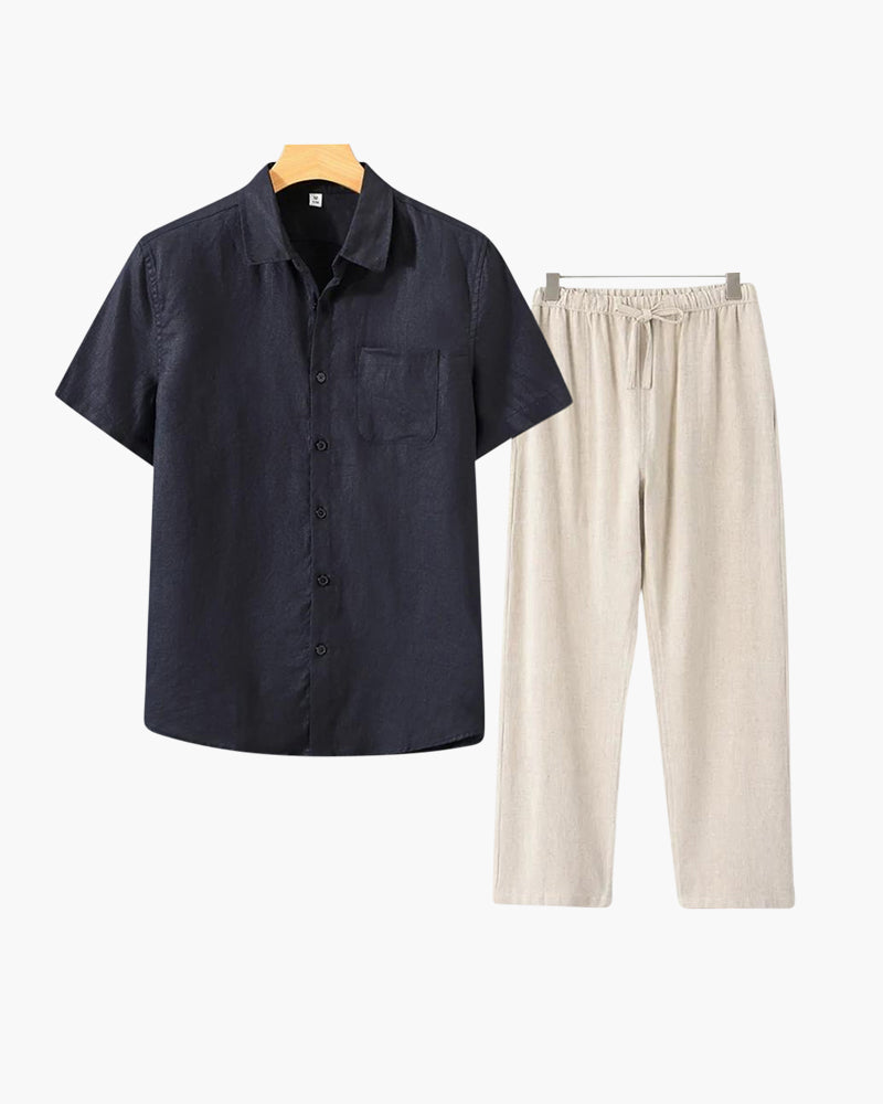 Palma | Conjunto de Lino (Corta Manga)