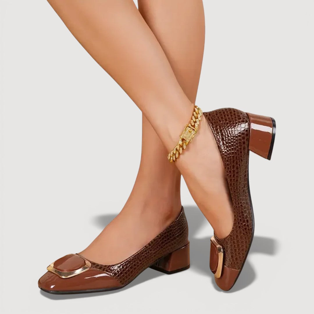 Livana | Tacones Bloque Croco