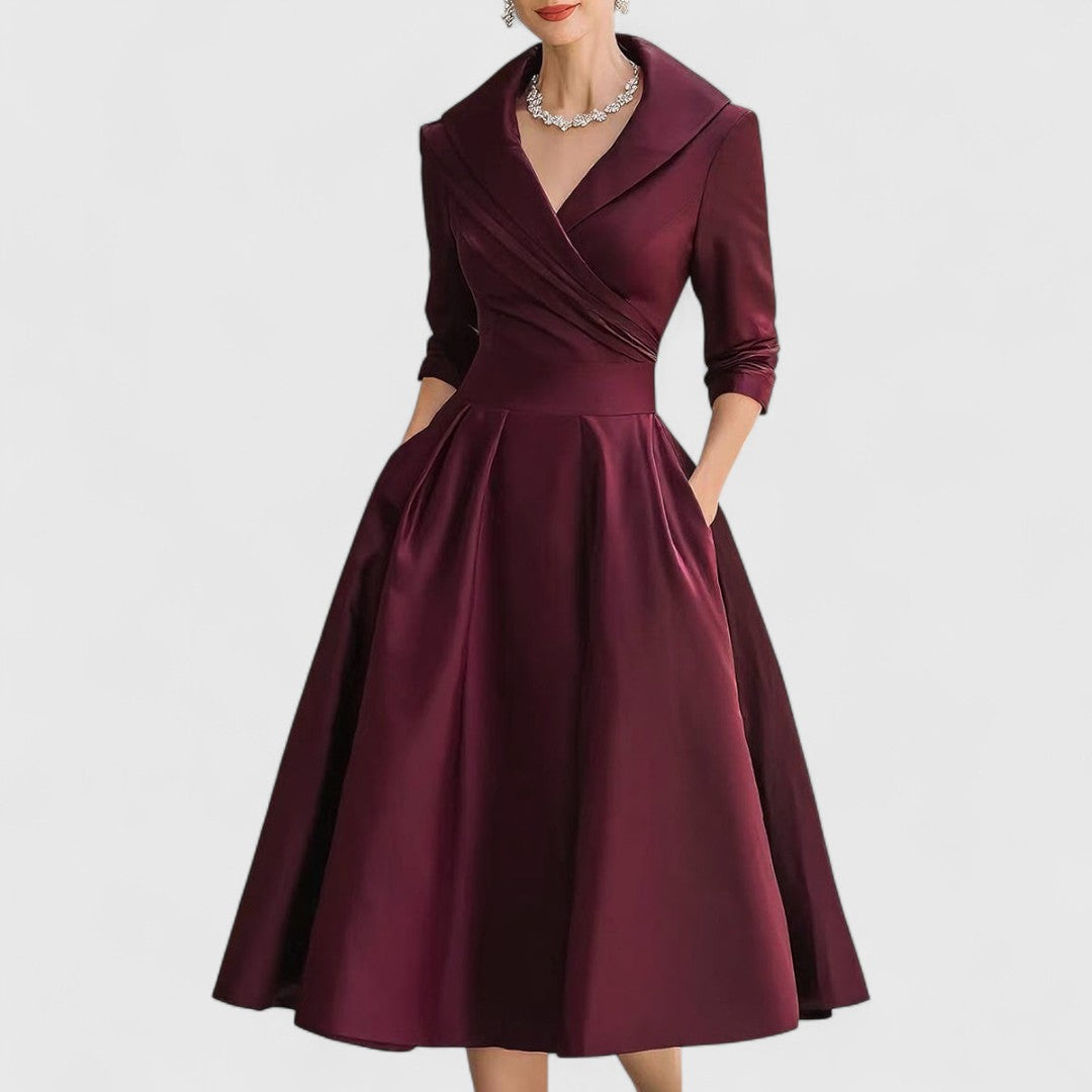 Rosalie | Elegante vestido midi con un sutil brillo