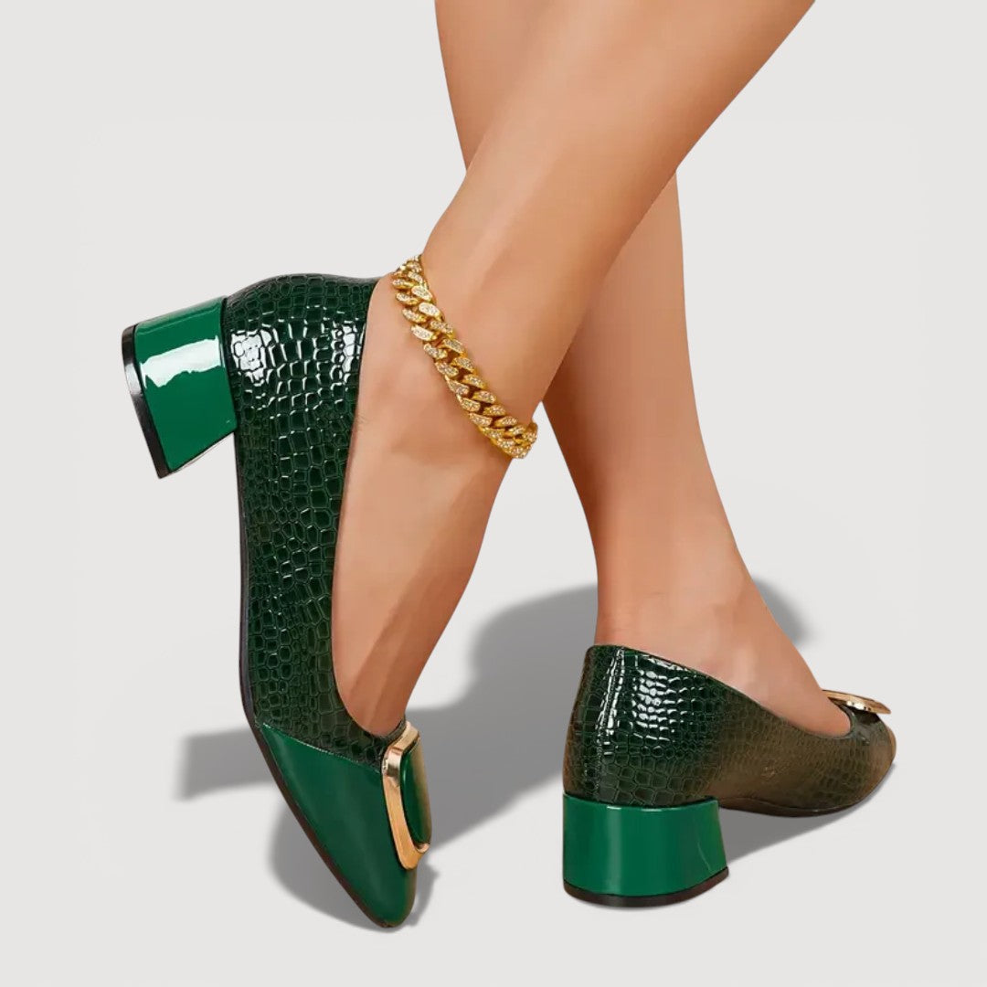 Livana | Tacones Bloque Croco