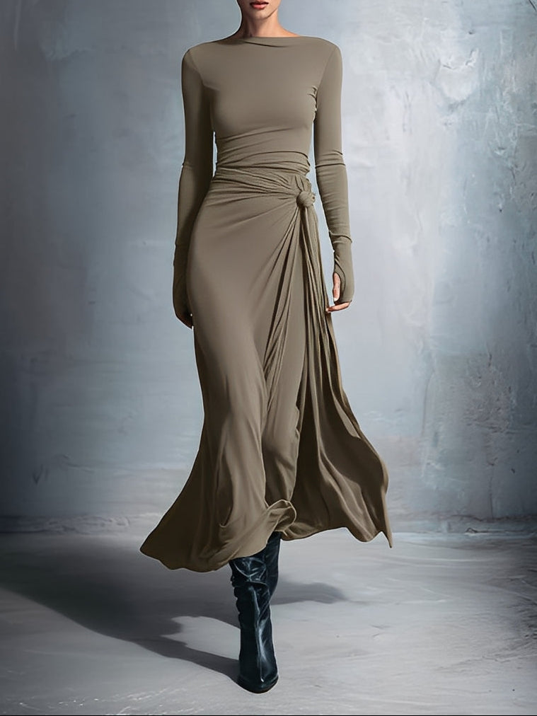 Vittoria | Vestido maxi con nudo lateral