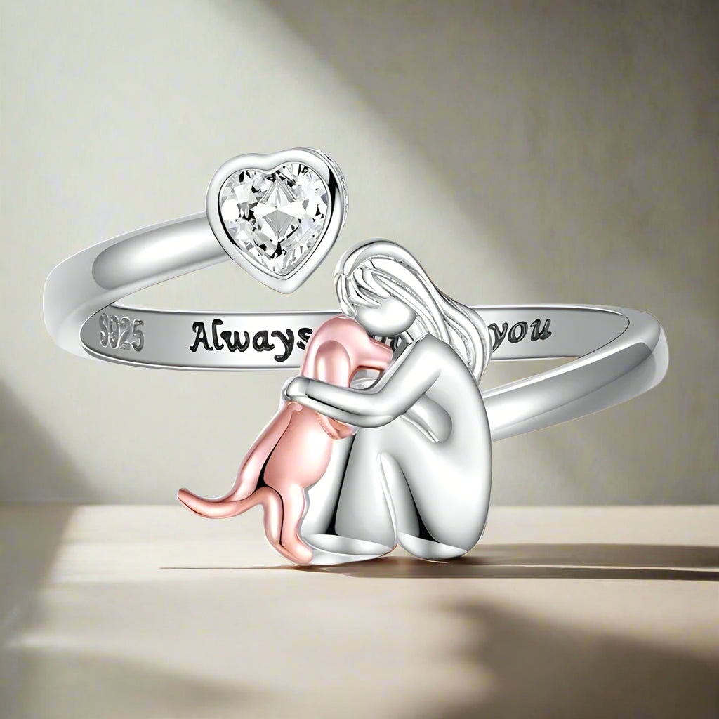 Anne™ - Anillo con Icono de Perro (Rosa)